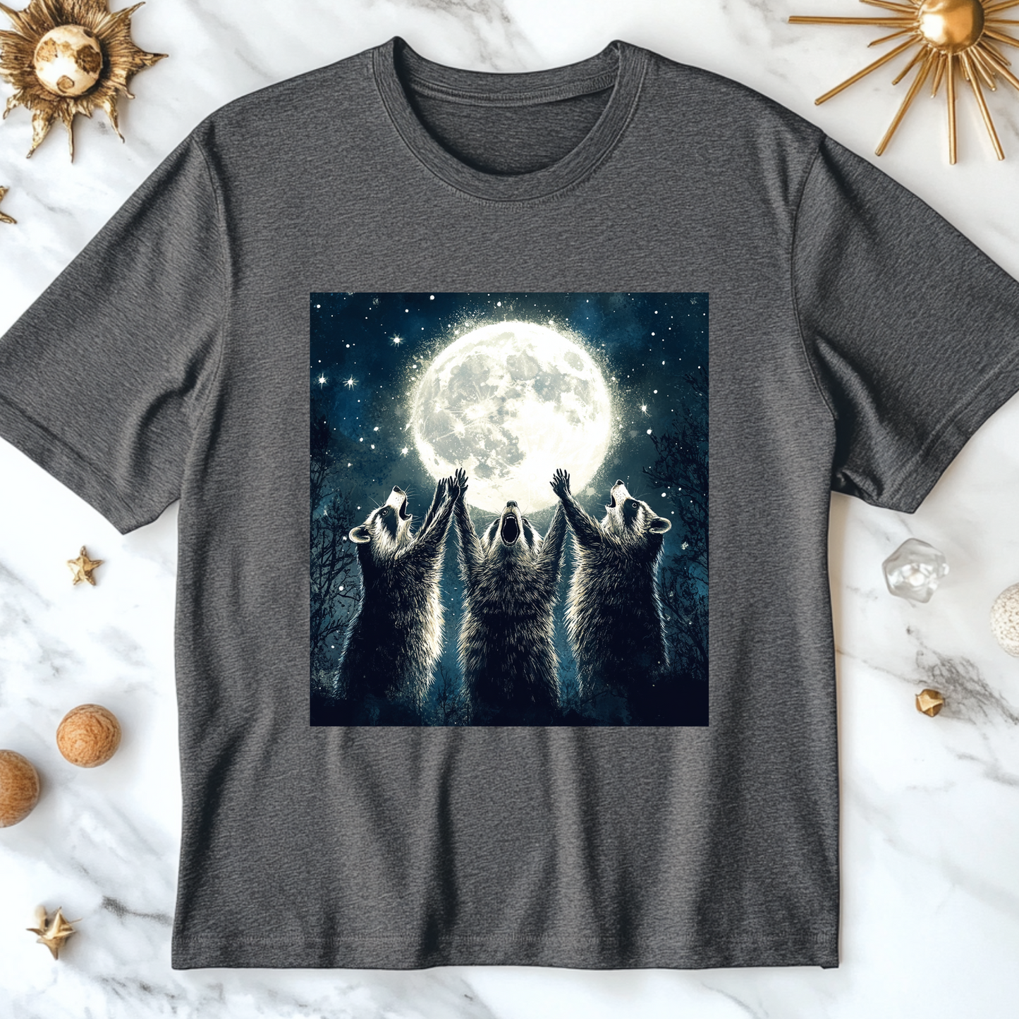 Racoons Praising The Moon T-Shirt