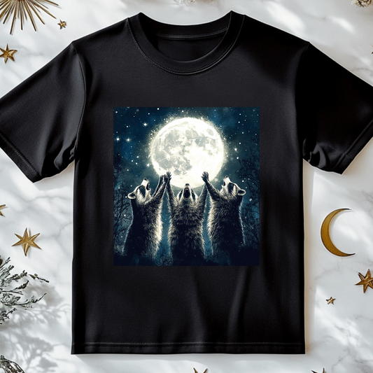 Racoons Praising The Moon T-Shirt