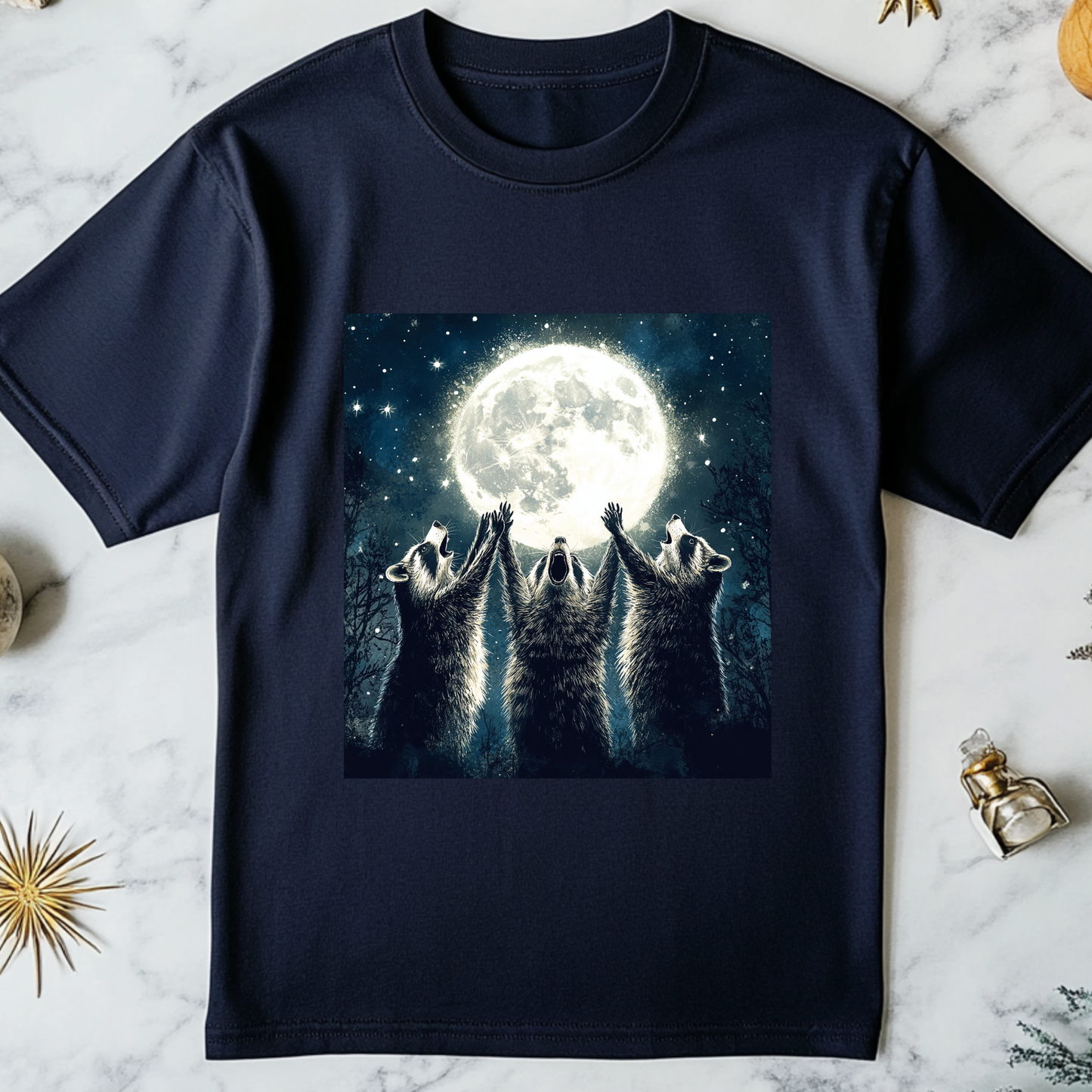 Racoons Praising The Moon T-Shirt